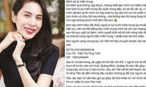 Thuỷ Tiên quyên góp cứu trợ miền Trung 1 tiếng được 1 tỷ, Lý Hải kêu gọi hơn 500 triệu